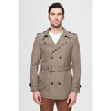 Ds Damat Regular Fit Haki Apoletli Beli Kemerli Pardösü/Trenckot 1HF08ORT00013 - 48