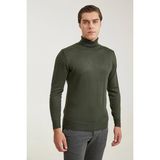 D'S Damat Regular Fit Haki Düz Örgü Kazak Erkek Bisiklet Yaka Modern Stil 5HF0606320071 - XL