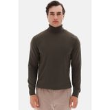 D'S Damat Regular Fit Haki Düz Örgü Kazak Erkek Bisiklet Yaka Modern Stil
