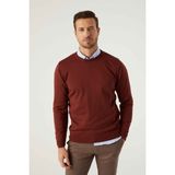 D'S Damat Regular Fit Kiremit Renkli Erkek Triko Kazak Boğazlı Yaka %50 Pamuk 5HF06ORT12004 - XL
