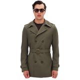Ds Damat Regular Fit Koyu Haki Apoletli Beli Kemerli Pardösü/trenckot - 52