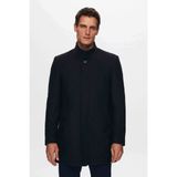 D'S Damat Regular Fit Lacivert Hakim Yaka Kaşe Kaban Erkek Uzun Kol Midi Boy Şıklığı 5HF08ORT10002 - 52