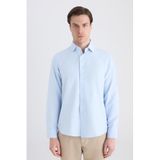 Ds Damat Regular Fit Mavi Çizgili Gömlek