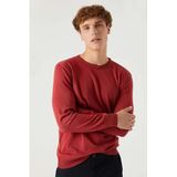 Ds Damat Regular Fit Nar Çiçeği Tüylenme Yapmayan Bisiklet Yaka Triko Kazak, XXL