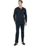 D'S Damat Regular Fit Pamuk Pijama Takımı Koyu Lacivert Erkekler İçin Rahat Kullanım - Koyu - Lacivert