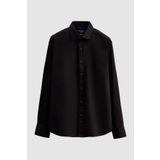 Ds Damat Regular Fit Siyah Düz Gömlek