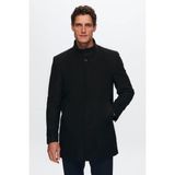 D'S Damat Regular Fit Siyah Hakim Yaka Kaşe Kaban Uzun Kol %40 Pamuk %40 Polyamid %20 Polyester Erkek - 48