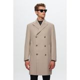 D'S Damat Regular Fit Taş Palto Midi Boy Uzun Kollu Düz Desenli Erkek Kaban 1HF08KV27002M - 56 - Gri