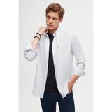 Ds Damat Slim Fit Açık Mavi Oxford Düğmeli Yaka Kolay Ütülenebilir Nakış Detaylı Pamuklu Gömlek, S