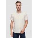 Ds Damat Slim Fit Bej Gofre Kısa Kollu Gömlek, L