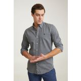 D'S Damat Slim Fit Gri Armürlü Gömlek