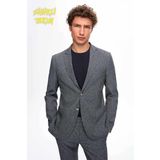 Ds Damat Slim Fit Gri Baskılı Sihirli Takim Elbise