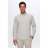 D'S Damat Slim Fit Gri Kareli Ekoseli Gömlek 7HC02ORT09265 - XL