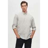 Ds Damat Slim Fit Gri Kareli Ekoseli Gömlek, M