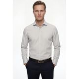 Ds Damat Slim Fit Gri Klasik Kravatlık Uzun Kol Kolay Ütülenebilir Gömlek, M
