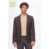 Ds Damat Slim Fit Kahverengi Baskılı Sihirli Takim Elbise