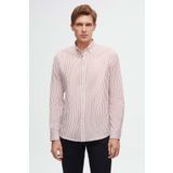 Ds Damat Slim Fit Kırmızı Çizgili Gömlek