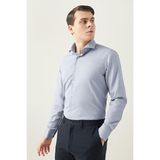 D'S Damat Slim Fit Lacivert Baskılı Gömlek 9HF022106185M