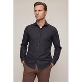 Ds Damat Slim Fit Lacivert Klasik Kravatlık Uzun Kol Kolay Ütülenebilir Gömlek, L