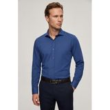 Ds Damat Slim Fit Lacivert Klasik Kravatlık Uzun Kol Kolay Ütülenebilir Gömlek, XL