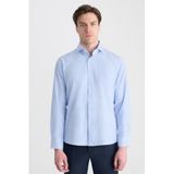 Ds Damat Slim Fit Mavi Çizgili Gömlek