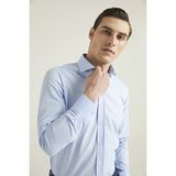 D'S Damat Slim Fit Mavi Düz Nano Care Gömlek 5HF02ORTSG01 - 3XL