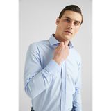 D'S Damat Slim Fit Mavi Nano Care Gömlek