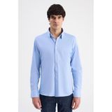 Ds Damat Slim Fit Mavi Örme Gömlek