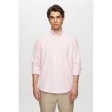 Ds Damat Slim Fit Pembe Çizgili Gömlek, XL