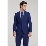 Ds Damat Slim Fit Saks Mavi Yünlü Travel Takim Elbise