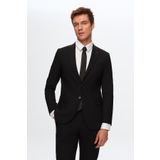 D'S Damat Slim Fit Siyah Düz Mono Yaka Çift Yırtmaçlı Astarlı Takim Elbise 4HF05ORT01577