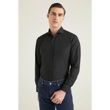 D'S Damat Slim Fit Siyah Düz Nano Care Gömlek 5HF02ORTSG01