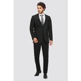 Ds Damat Slim Fit Siyah Düz Travel Takım Elbise