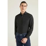 Ds Damat Slim Fit Siyah Nano Care Gömlek, S