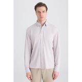 Ds Damat Slim Fit Vizon Çizgili Gömlek