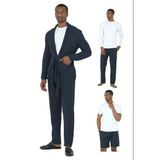 D's Damat Waffle Erkek 5'Li Rob Ve Pijama Takımı Damat Sandığı Çeyiz Seti Lacivert