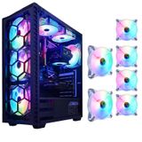 DS leddess Beyaz Gökkuşağı RGB LED 120 mm Kasa Fanı PC Kılıfları, CPU Soğutucuları, Radyatör Sistemi (6'lı Paket RGB Fan kiti, DK Serisi)