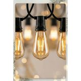 DS LLC 5 Metre Sabit Yanan Modlu 10 Ampul Parti Organizasyon Iç & Dış Mekan 2700K LED Aydınlatma Uzatma