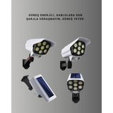 DS LLC 77 Led'li Güneş Enerjili Güvenlik Lambası ve Kukla Kamera – Hareket Sensörlü, 2400MAH Pilli - 1