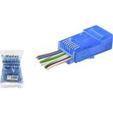 DS LLC Cat6 Ez RJ45 Konnektör - 100 Adet Mavi / Ekonomik Poşet Paket ND2412 - standart - Renkli