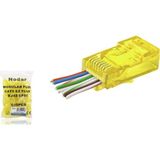 DS LLC Cat6 Ez RJ45 Konnektör - 100 Adet Sari / Ekonomik Poşet Paket ND2408 - standart - Renkli