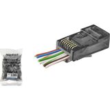 DS LLC Cat6 Ez RJ45 Konnektör - 100 Adet Siyah / Ekonomik Poşet Paket ND2410 - standart - Renkli