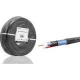 DS LLC Cctv Kablo Mini Coax Eco Cca Pe 2x0.50 mm Dış Mekan 100 M - Siyah HDX5582-100