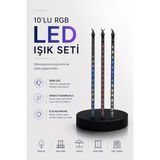 DS LLC Dekoratif Ortam Aydınlatması Rgb LED 10’lu Çubuk Seti - Renkli