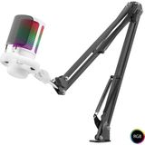 DS LLC Gaming Rgb Mikrofon Seti Boom Mikrofon Kolu Type-C 192KHZ 24BIT Beyaz ME6S35W - Renkli