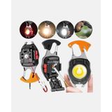 DS LLC Mini LED Anahtarlık Fener – Şişe Açacağı, Tornavida, Düdük ve USB Şarj Özellikli - 1 - Renkli