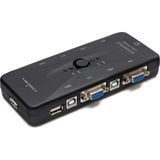 DS LLC VGA USB Kvm Swıtch 4 In 1 Out + 4 Port USB Console - Sıyah HD230