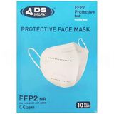 DS Mask FFP2 N95 Tekli Paketlenmiş Beyaz Koruyucu Maske Telli 10'lu