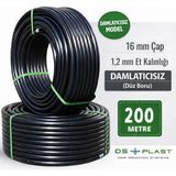 DS Plast 16 mm Deliksiz (Kör) Damla Sulama Borusu - Hortumu 200 Metre – 1,2 mm