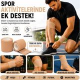 Ds Sağlık Sporcu Bandajı Kendinden Yapışan Elastik Coban Bandaj 5 cm x 4,5 m 2'li Paket TEN Rengi